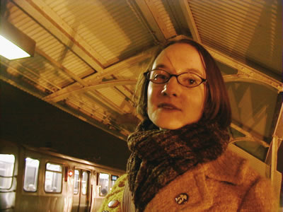 Meredith at the California/Milwaukee El' stop