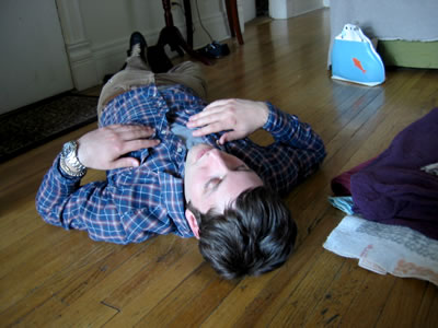 Ivo on the floor, 10 minutes before taking a nap