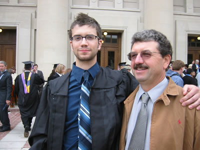 Isaiah and Randy King, directly after Isaiah graduated from college